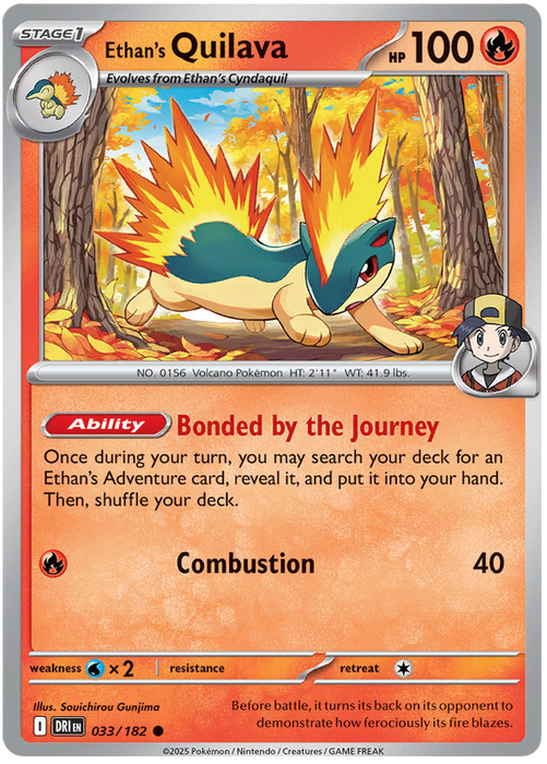 Ethan's Quilava 033/182 Common Pokemon Card (Scarlet & Violet Destined Rivals)