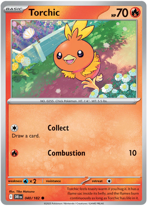 Torchic 040/182 Common Pokemon Card (Scarlet & Violet Destined Rivals)