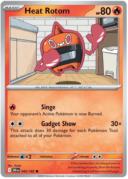 Heat Rotom 043/182 Common Pokemon Card (Scarlet & Violet Destined Rivals)