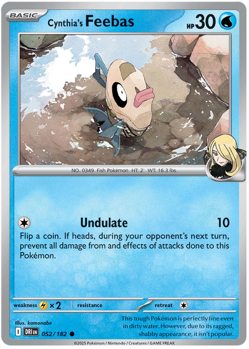 Cynthia's Feebas 052/182 Common Pokemon Card (Scarlet & Violet Destined Rivals)
