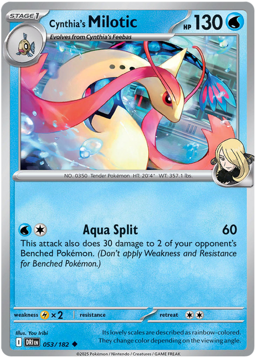 Cynthia's Milotic 053/182 Uncommon Pokemon Card (Scarlet & Violet Destined Rivals)