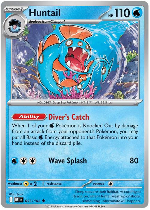 Huntail 055/182 Uncommon Pokemon Card (Scarlet & Violet Destined Rivals)