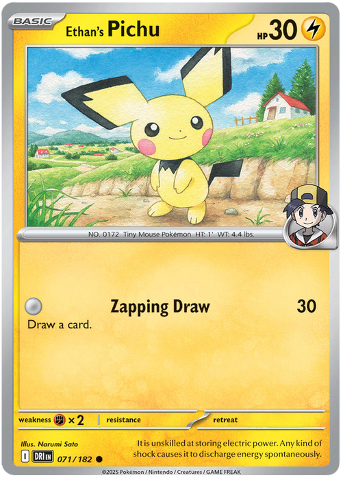 Ethan's Pichu 071/182 Common Pokemon Card (Scarlet & Violet Destined Rivals)