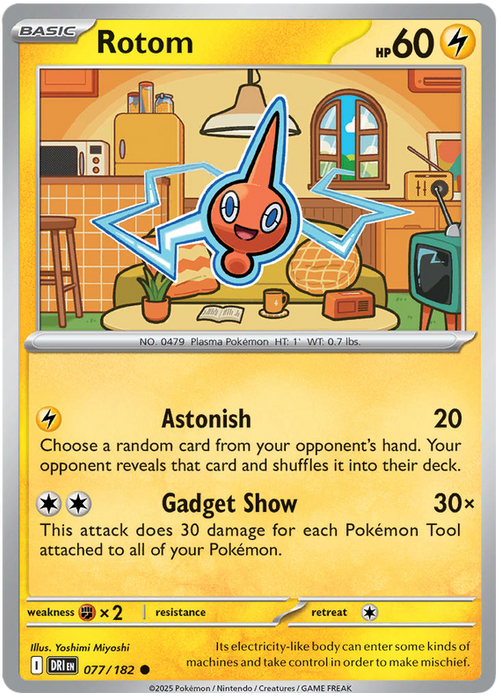 Rotom 077/182 Common Pokemon Card (Scarlet & Violet Destined Rivals)