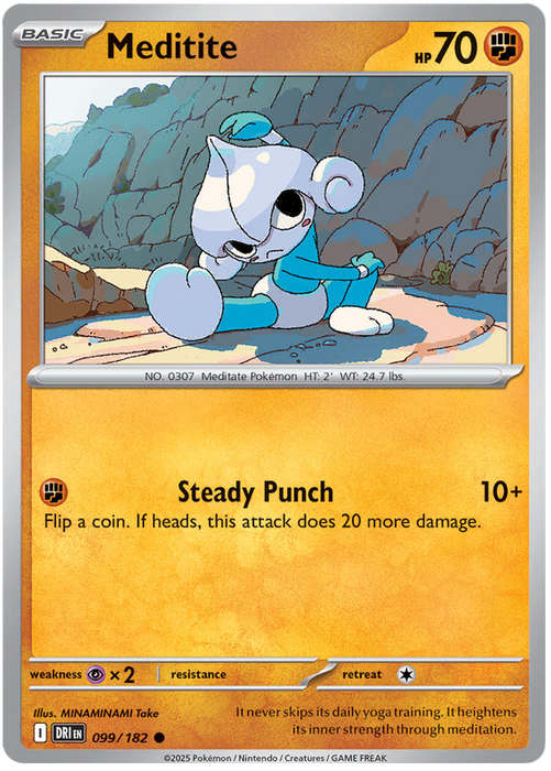 Meditite 099/182 Common Pokemon Card (Scarlet & Violet Destined Rivals)