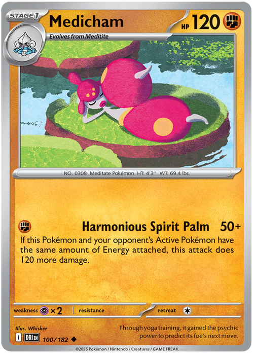 Medicham 100/182 Uncommon Pokemon Card (Scarlet & Violet Destined Rivals)