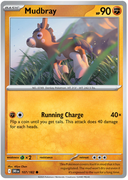 Mudbray 107/182 Common Pokemon Card (Scarlet & Violet Destined Rivals)