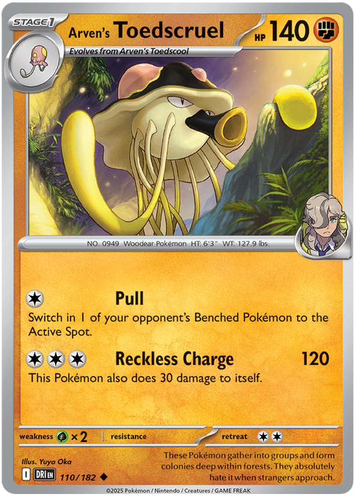 Arven's Toedscruel 110/182 Uncommon Pokemon Card (Scarlet & Violet Destined Rivals)