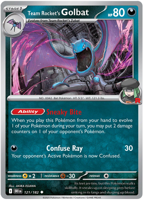 Team Rocket's Golbat 121/182 Uncommon Pokemon Card (Scarlet & Violet Destined Rivals)