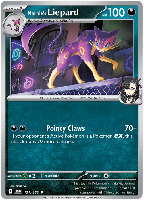 Marnie's Liepard 131/182 Uncommon Pokemon Card (Scarlet & Violet Destined Rivals)