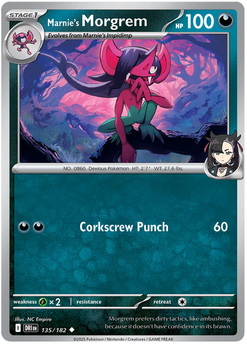 Marnie's Morgrem 135/182 Uncommon Pokemon Card (Scarlet & Violet Destined Rivals)