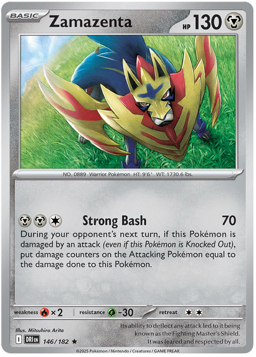 Zamazenta 146/182 Rare Pokemon Card (Scarlet & Violet Destined Rivals)