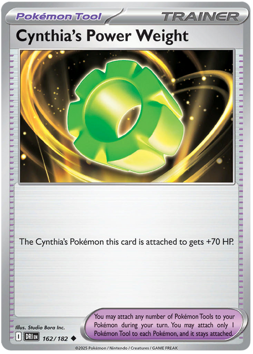 Cynthia's Power Weight 162/182 Uncommon Pokemon Card (Scarlet & Violet Destined Rivals)
