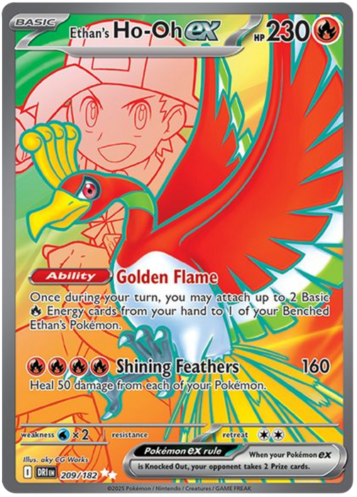 Ethan's Ho-Oh ex 209/182 Ultra Rare Pokemon Card (Scarlet & Violet Destined Rivals)