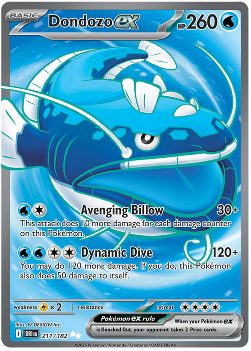 Dondozo ex 211/182 Ultra Rare Pokemon Card (Scarlet & Violet Destined Rivals)