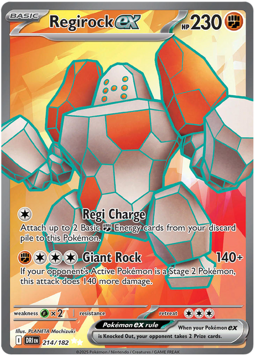 Regirock ex 214/182 Ultra Rare Pokemon Card (Scarlet & Violet Destined Rivals)