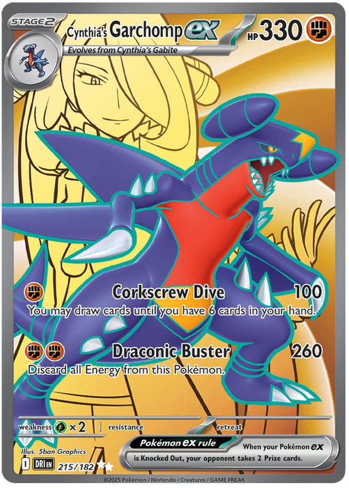 Cynthia's Garchomp ex 215/182 Ultra Rare Pokemon Card (Scarlet & Violet Destined Rivals)