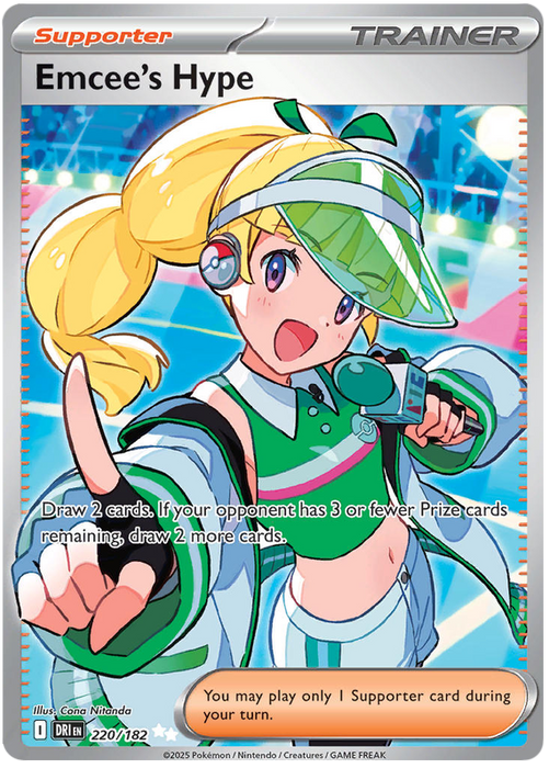 Emcee's Hype 220/182 Ultra Rare Pokemon Card (Scarlet & Violet Destined Rivals)