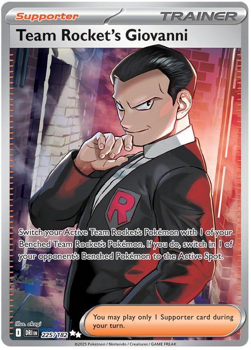 Team Rocket's Giovanni 225/182 Ultra Rare Pokemon Card (Scarlet & Violet Destined Rivals)