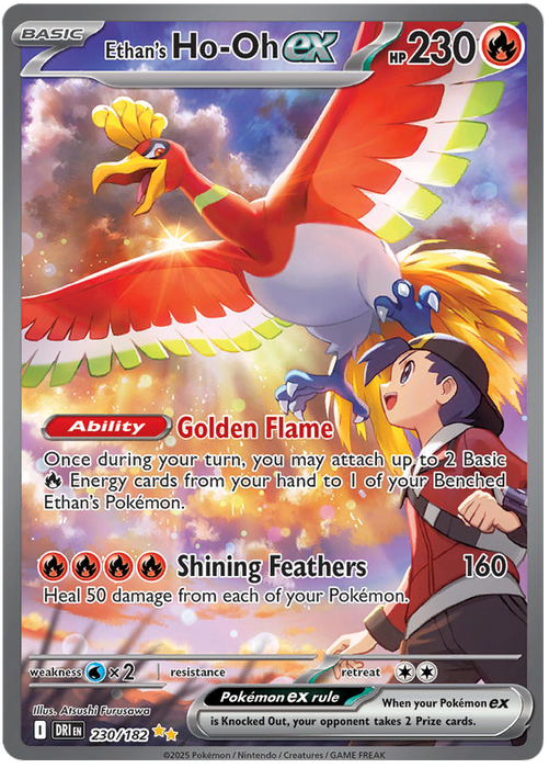 Ethan's Ho-Oh ex 230/182 Special Illustration Rare Pokemon Card (Scarlet & Violet Destined Rivals)
