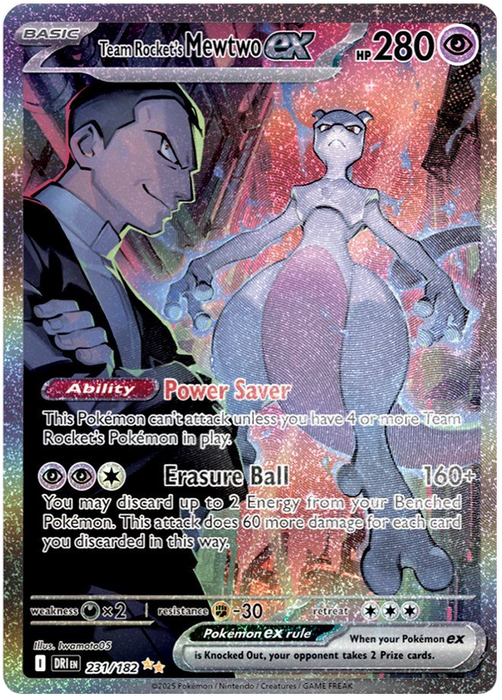 Team Rocket's Mewtwo ex 231/182 Special Illustration Rare Pokemon Card (Scarlet & Violet Destined Rivals)