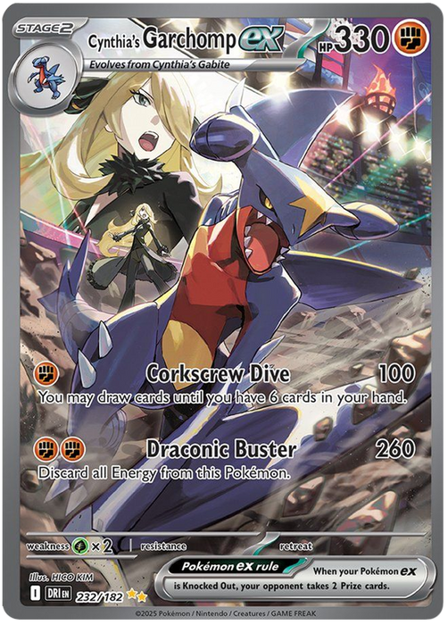 Cynthia's Garchomp ex 232/182 Special Illustration Rare Pokemon Card (Scarlet & Violet Destined Rivals)