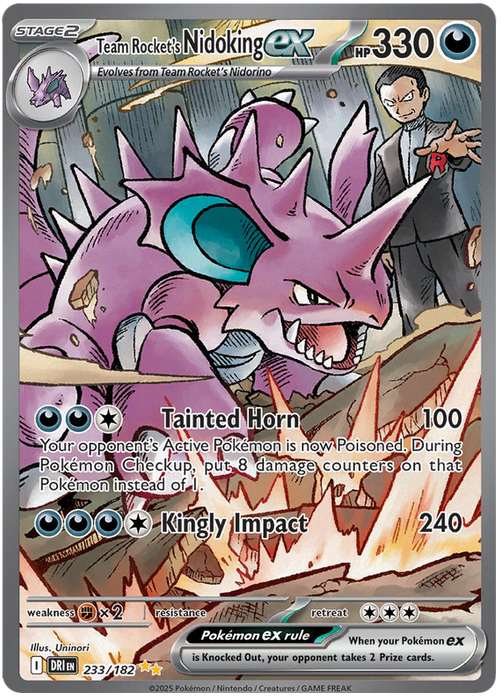 Team Rocket's Nidoking ex 233/182 Special Illustration Rare Pokemon Card (Scarlet & Violet Destined Rivals)