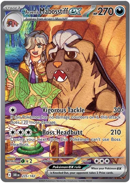 Arven's Mabosstiff ex 235/182 Special Illustration Rare Pokemon Card (Scarlet & Violet Destined Rivals)