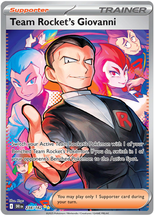 Team Rocket's Giovanni 238/182 Special Illustration Rare Pokemon Card (Scarlet & Violet Destined Rivals)