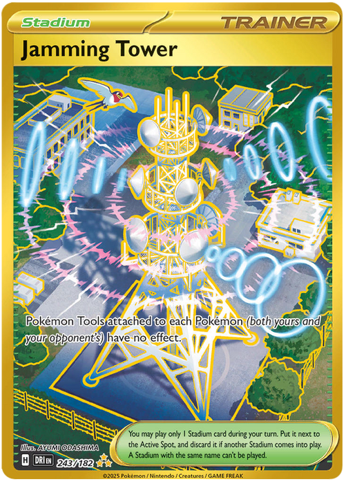 Jamming Tower 243/182 Hyper Rare Pokemon Card (Scarlet & Violet Destined Rivals)