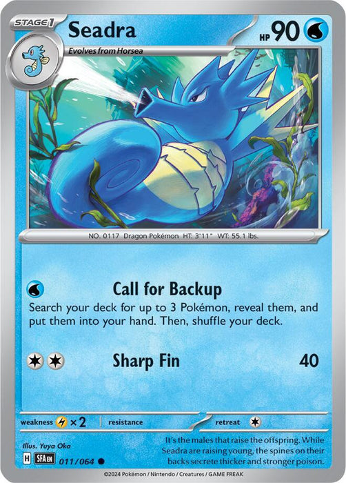 Seadra 011/063  Common Pokemon Card (SV Shrouded Fable)