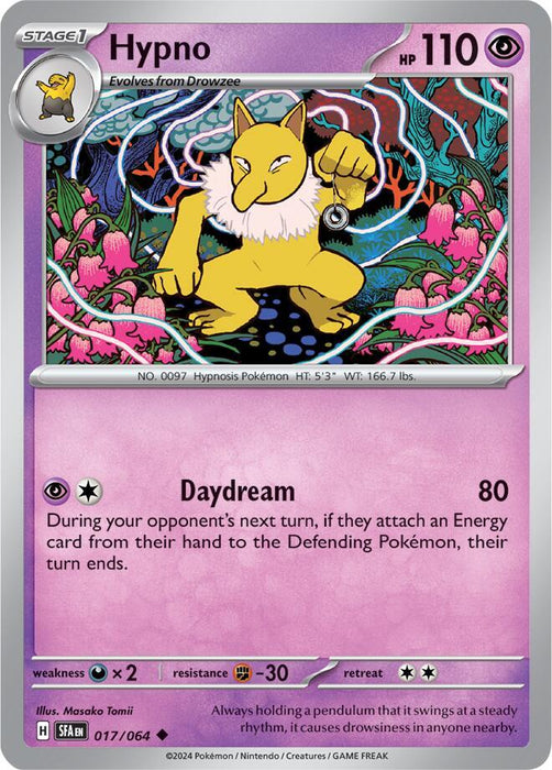 Hypno 017/063  Uncommon Reverse Holo Pokemon Card (SV Shrouded Fable)