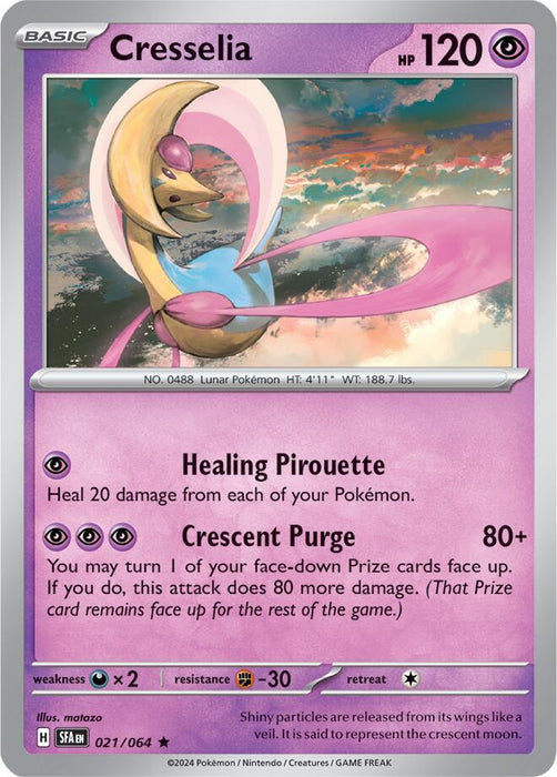 Cresselia 021/063  Rare Reverse Holo Pokemon Card (SV Shrouded Fable)