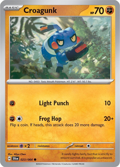 Croagunk 023/063  Common Reverse Holo Pokemon Card (SV Shrouded Fable)