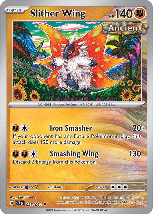 Slither Wing 026/063  Uncommon Reverse Holo Pokemon Card (SV Shrouded Fable)