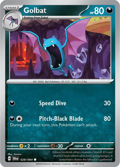 Golbat 028/063  Common Pokemon Card (SV Shrouded Fable)