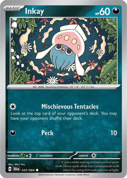 Inkay 033/063  Common Pokemon Card (SV Shrouded Fable)