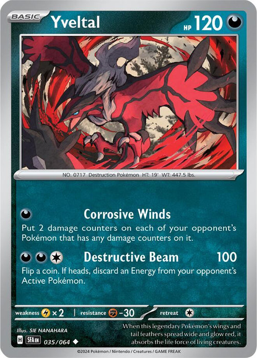 Yveltal 035/063  Uncommon Pokemon Card (SV Shrouded Fable)