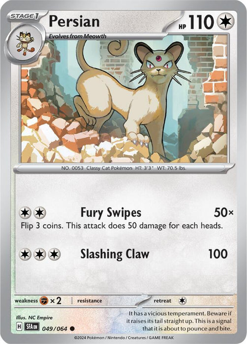 Persian 049/063  Common Pokemon Card (SV Shrouded Fable)