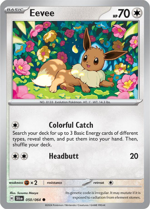 Eevee 050/063  Common Reverse Holo Pokemon Card (SV Shrouded Fable)