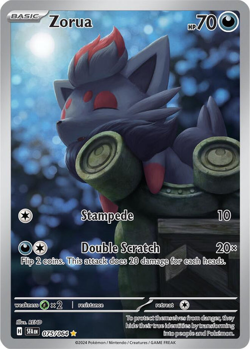 Zorua 075/063  Illustration Rare Pokemon Card (SV Shrouded Fable)