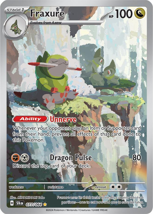 Fraxure 077/063  Illustration Rare Pokemon Card (SV Shrouded Fable)