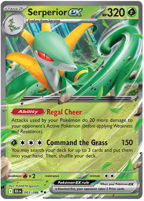 Serperior ex 003/086 Double Rare Pokemon Card (Scarlet & Violet Black Bolt)