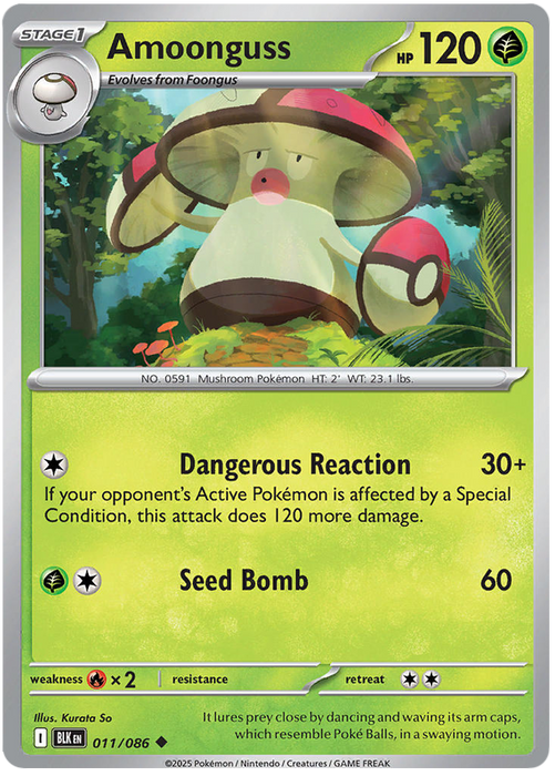 Amoonguss 011/086 Uncommon Pokemon Card (Scarlet & Violet Black Bolt)