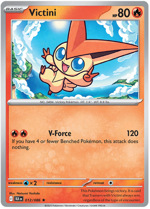 Victini 012/086 Rare Pokemon Card (Scarlet & Violet Black Bolt)
