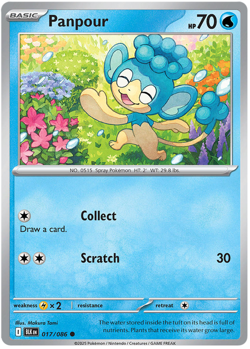 Panpour 017/086 Common Pokemon Card (Scarlet & Violet Black Bolt)