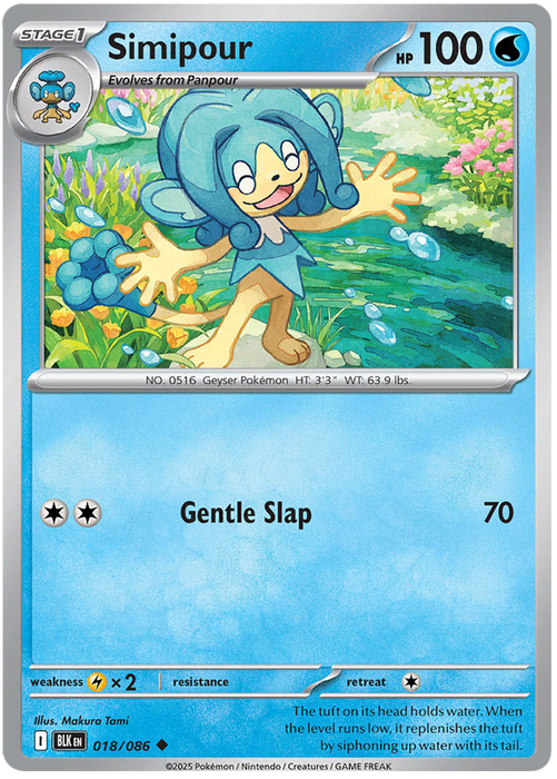 Simipour 018/086 Uncommon Pokemon Card (Scarlet & Violet Black Bolt)