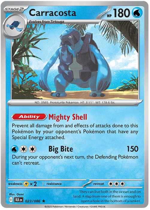 Carracosta 023/086 Rare Pokemon Card (Scarlet & Violet Black Bolt)