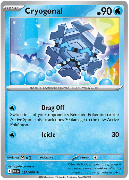 Cryogonal 027/086 Uncommon Pokemon Card (Scarlet & Violet Black Bolt)