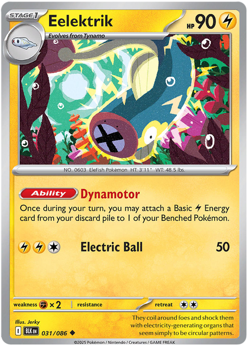 Eelektrik 031/086 Uncommon Pokemon Card (Scarlet & Violet Black Bolt)